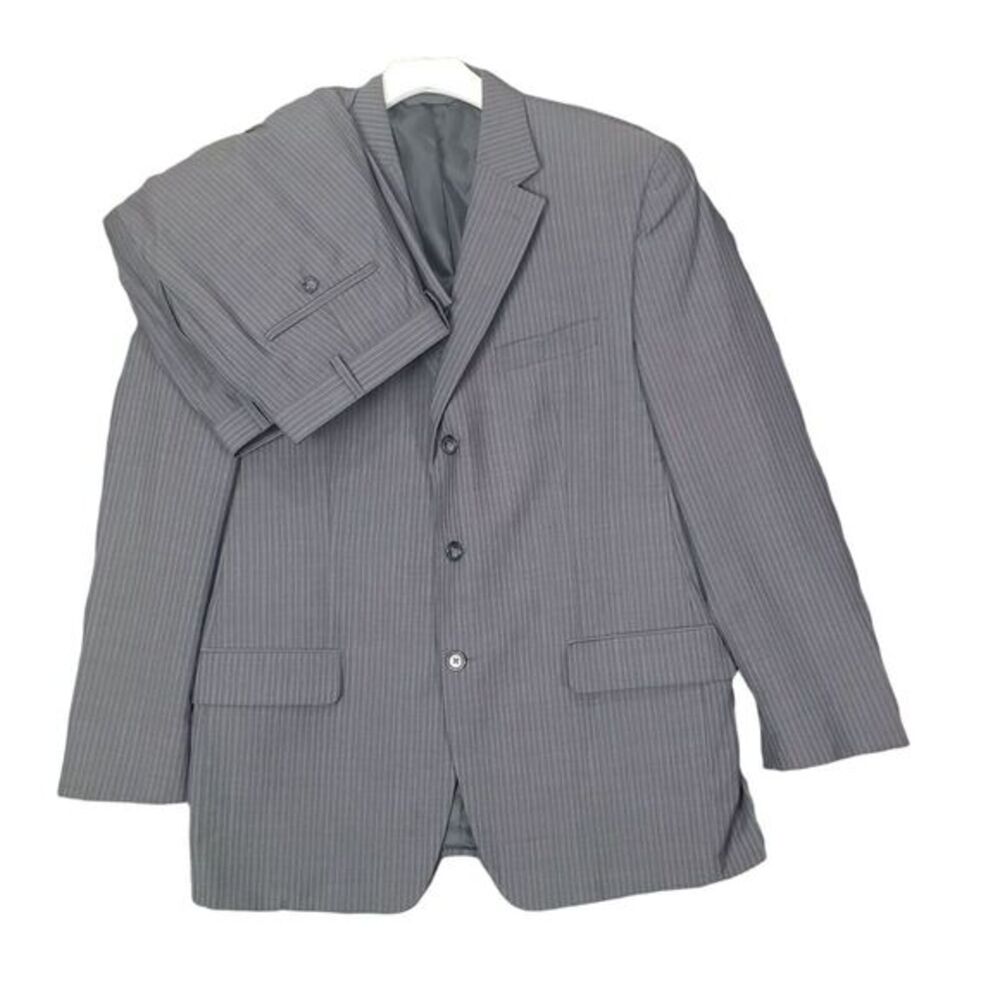 Michael Kors MMK Wool Suit Pinstripe Two-Piece Blazer & Trousers‎ Set Size 43R